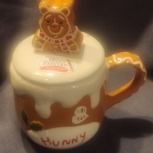 Disney Orange and White Hunny Mug with Bear Lid